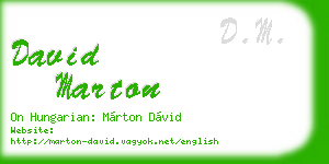 david marton business card
