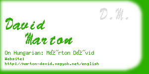 david marton business card